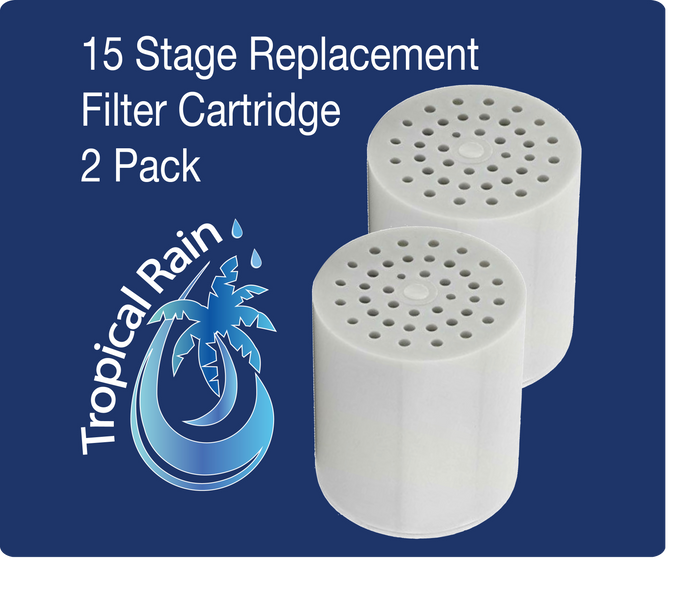 2 Pack - 15 Stage Shower Filter Replacement Cartridges